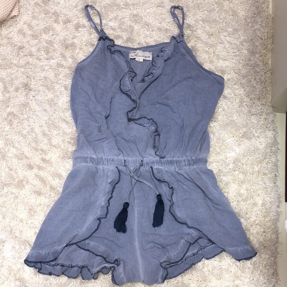 VINTAGE HAVANA blue romper (size large)